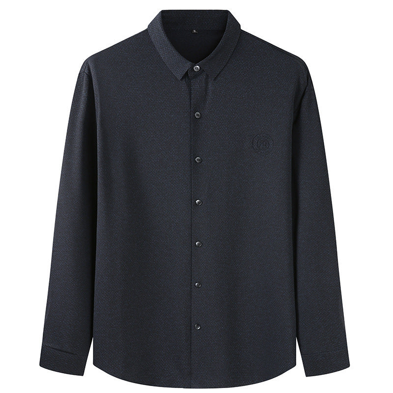 Herren Elegantes Langarm-Hemd mit feiner Struktur und klassischer Knopfleiste Shop Nory