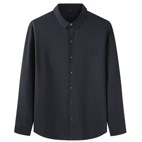 Herren Elegantes Langarm-Hemd mit feiner Struktur und klassischer Knopfleiste Shop Nory