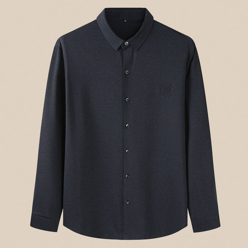 Herren Elegantes Langarm-Hemd mit feiner Struktur und klassischer Knopfleiste Shop Nory