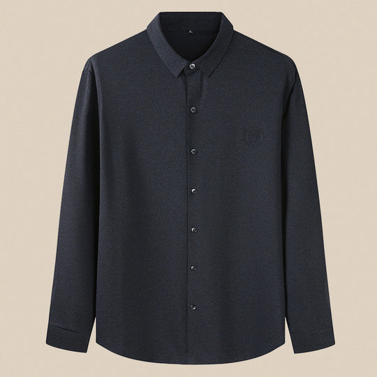 Herren Elegantes Langarm-Hemd mit feiner Struktur und klassischer Knopfleiste Shop Nory