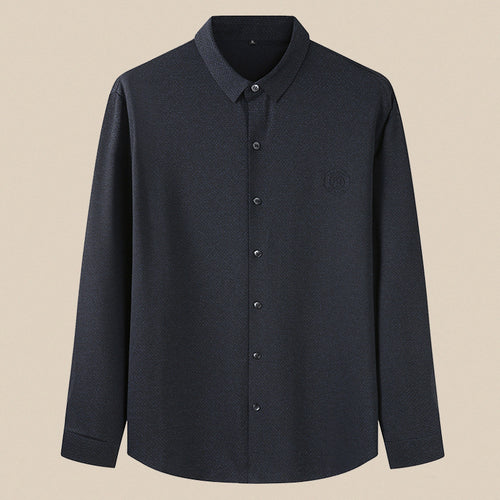 Herren Elegantes Langarm-Hemd mit feiner Struktur und klassischer Knopfleiste Shop Nory