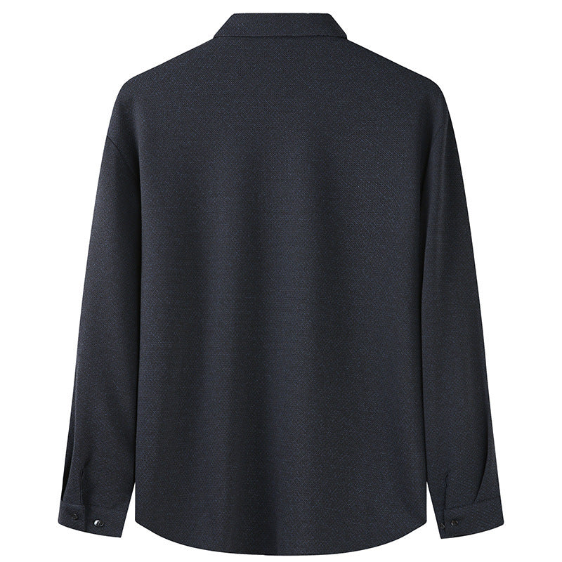 Herren Elegantes Langarm-Hemd mit feiner Struktur und klassischer Knopfleiste Shop Nory