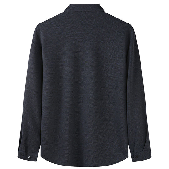 Herren Elegantes Langarm-Hemd mit feiner Struktur und klassischer Knopfleiste Shop Nory