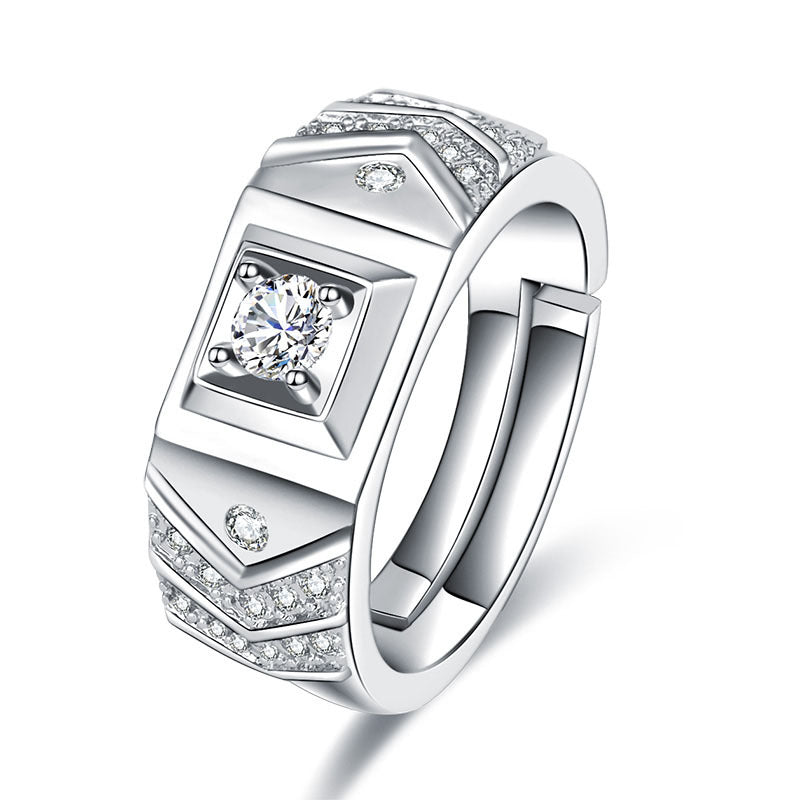 Damen eleganter und funkelnder Ring mit quadratischem Zirkonia-Shop Nory