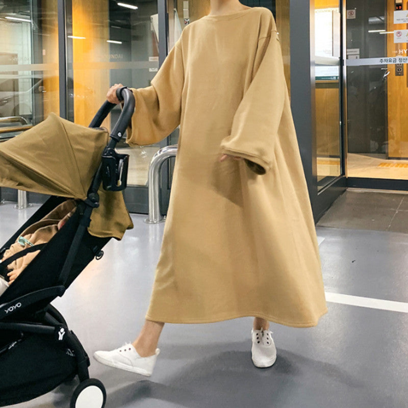Damen Oversize-Sweatkleid mit Ballonärmeln und Maxi-Länge Shop Nory