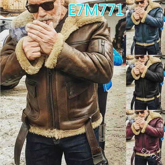 Herren authentische Jacke mit gefüttertem Stehkragen
