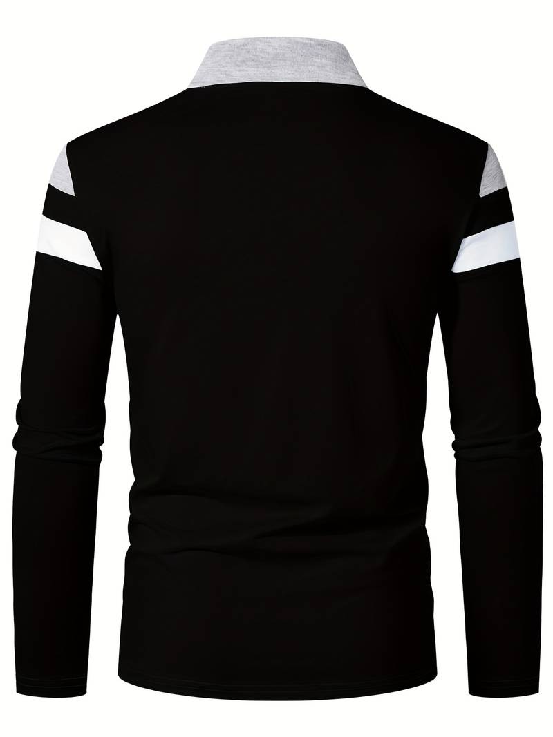 langärmliges poloshirt mit reißverschluss
