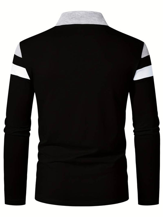 langärmliges poloshirt mit reißverschluss