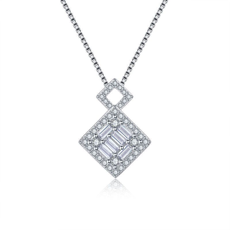 Damen Halskette mit luxuriösem Diamantanhänger und filigraner Gestaltung Shop Nory