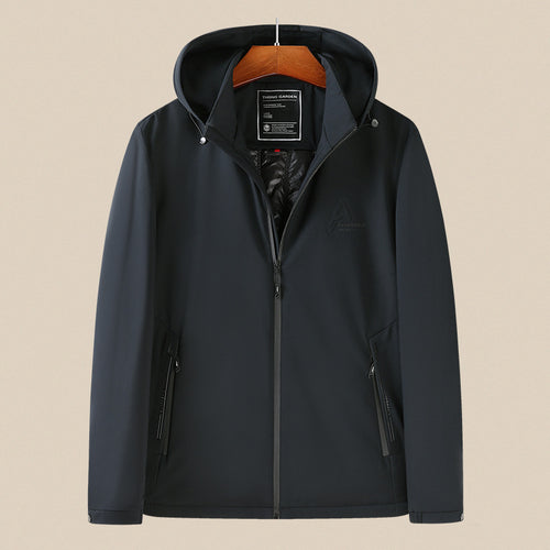 Herren Wind- und Wasserabweisende Softshell-Jacke mit Kapuze und leichtem Thermofutter Shop Nory