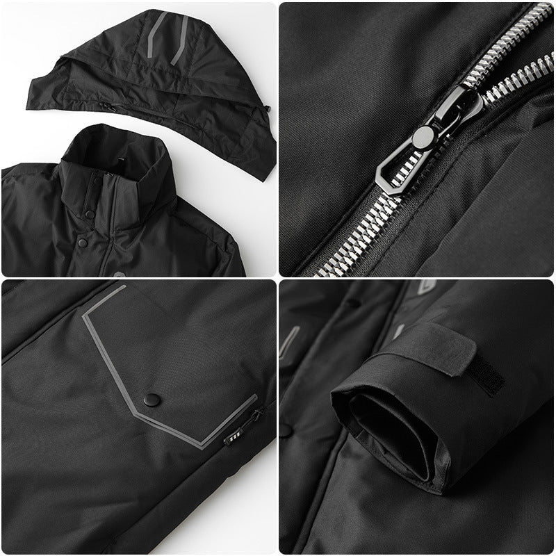 Herren Wasserdichter Thermo-Parka mit Kapuze und winddichter Membran Shop Nory