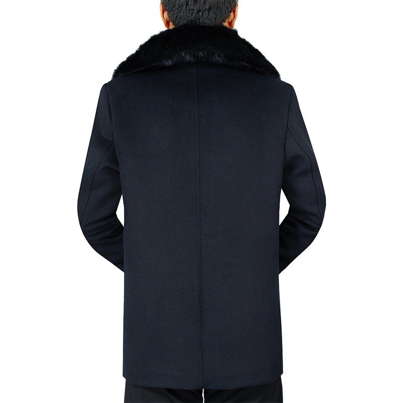Herren Wollmix-Mantel mit abnehmbarem Kunstpelzkragen und wärmender Teddyfutter-Innenseite Shop Nory