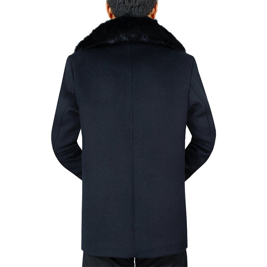 Herren Wollmix-Mantel mit abnehmbarem Kunstpelzkragen und wärmender Teddyfutter-Innenseite Shop Nory
