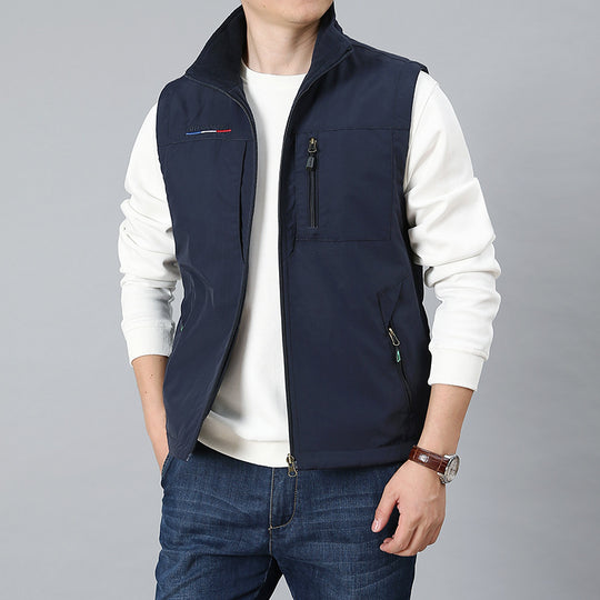 Herren Leichte Thermo-Fleeceweste mit Stehkragen, Frontreißverschluss und Seitentaschen Shop Nory