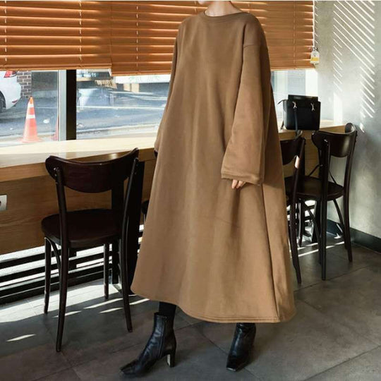 Damen Oversize-Sweatkleid mit Ballonärmeln und Maxi-Länge Shop Nory
