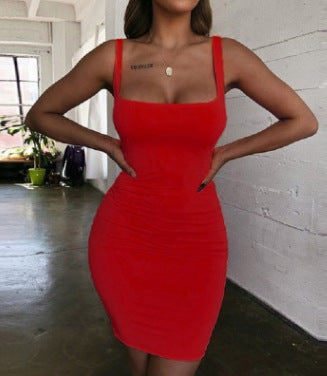 Damen Figurbetontes Minikleid mit quadratischem Ausschnitt