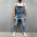 Herren Denim-Latzhose mit Destroyed-Details