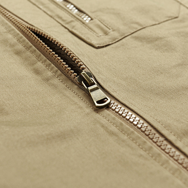Herren Ärmellose leichte Canvas-Utility-Weste mit atmungsaktivem Mesh-Futter, windabweisender Front und mehreren Reißverschlusstaschen Shop Nory