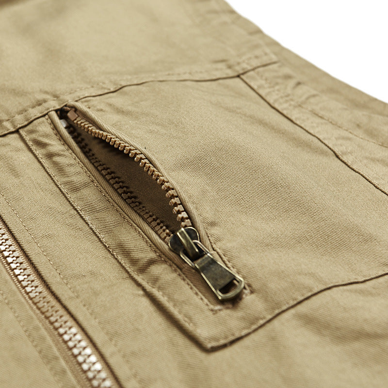 Herren Ärmellose leichte Canvas-Utility-Weste mit atmungsaktivem Mesh-Futter, windabweisender Front und mehreren Reißverschlusstaschen Shop Nory