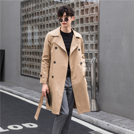 Herren Trenchcoat mit Doppelreiher und tailliertem Schnitt Shop Nory