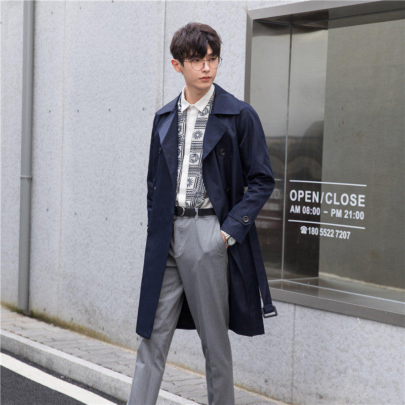 Herren Trenchcoat mit Doppelreiher und tailliertem Schnitt Shop Nory