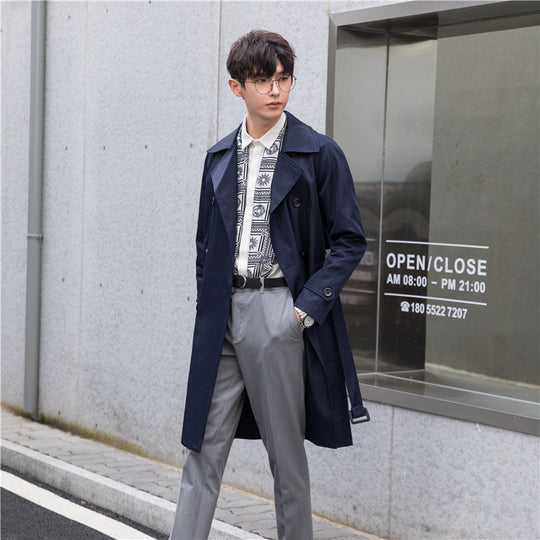 Herren Trenchcoat mit Doppelreiher und tailliertem Schnitt Shop Nory