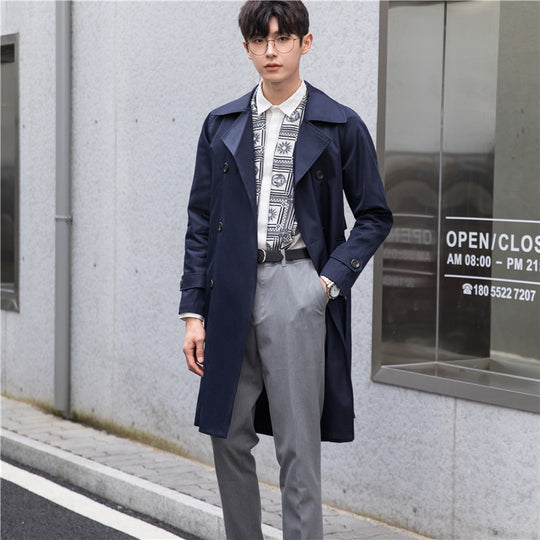 Herren Trenchcoat mit Doppelreiher und tailliertem Schnitt Shop Nory