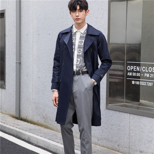Herren Trenchcoat mit Doppelreiher und tailliertem Schnitt Shop Nory