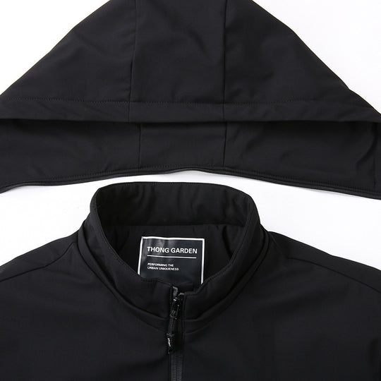 Herren Wind- und Wasserabweisende Softshell-Jacke mit Kapuze und leichtem Thermofutter Shop Nory