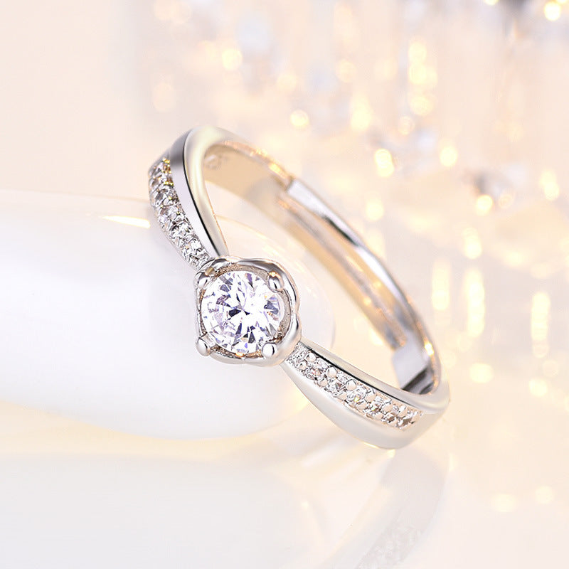 Damen Zarter und funkelnder Verlobungsring Shop Nory