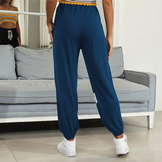 Damen Sportliche Jogginghose mit elastischem Bund und Kontraststreifen Shop Nory
