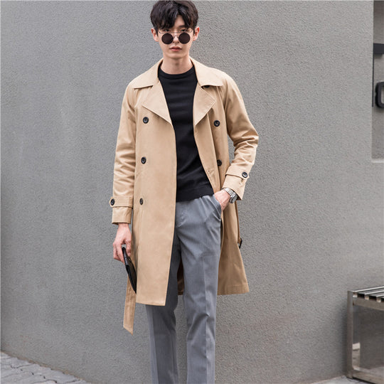 Herren Trenchcoat mit Doppelreiher und tailliertem Schnitt Shop Nory