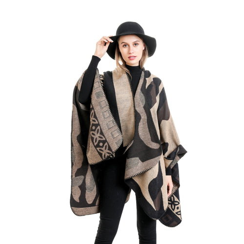Damen Jacquard‑Strickruana im Oversize‑Fall mit grafischer Musterung Shop Nory