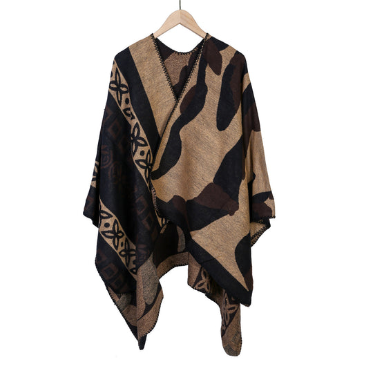 Damen Jacquard‑Strickruana im Oversize‑Fall mit grafischer Musterung Shop Nory