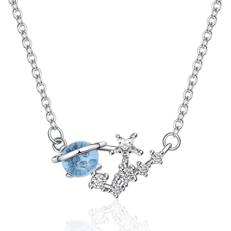 Damen Halskette mit funkelndem Planetendesign und Sternenakzenten Shop Nory