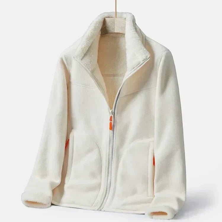 Warme Fleecejacke mit Doppelter Knopfleiste für Damen
