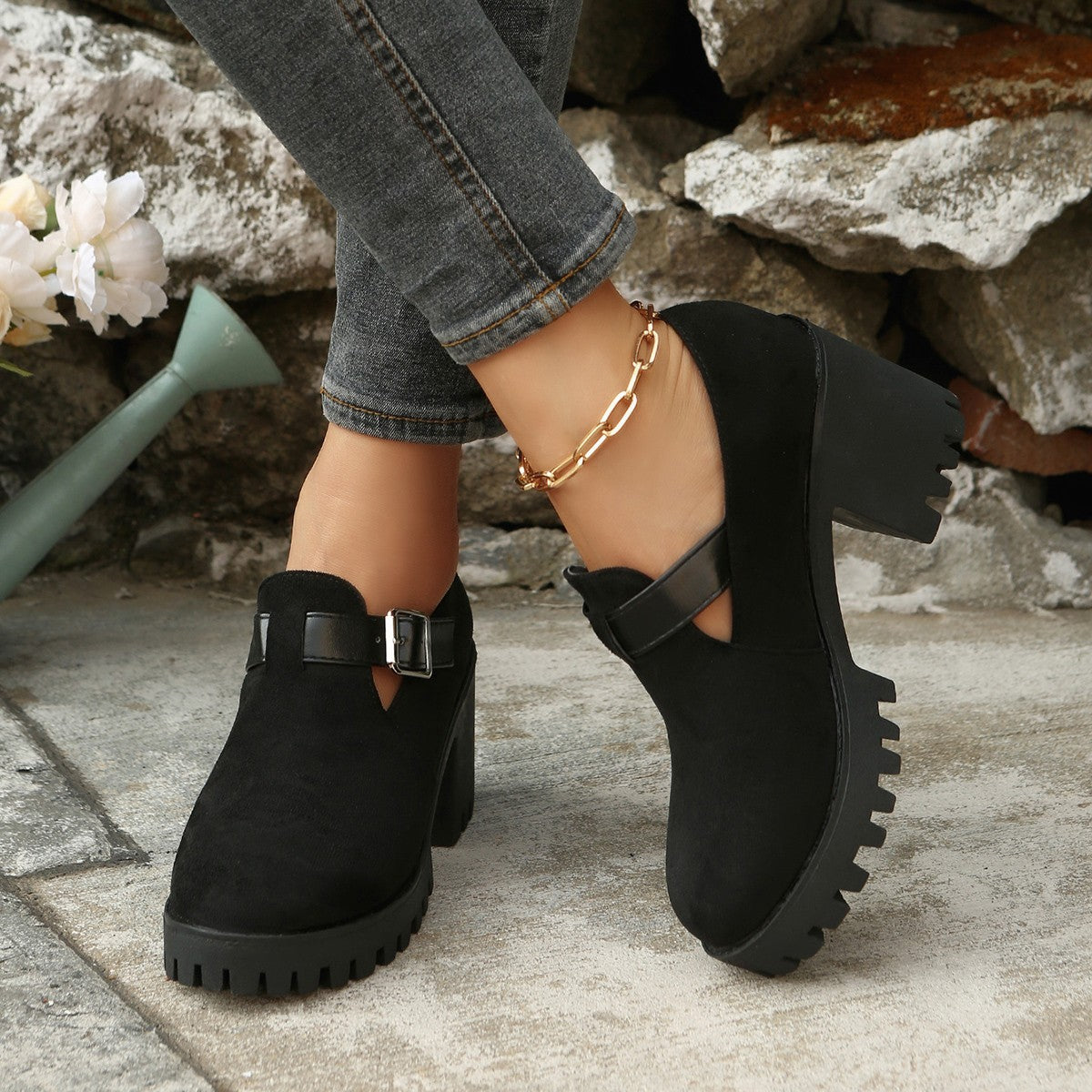 Modische Ankle Boots mit Blockabsatz