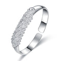 Damen Armreif mit aufwendigem Blattdesign und funkelnden Zirkonia Shop Nory