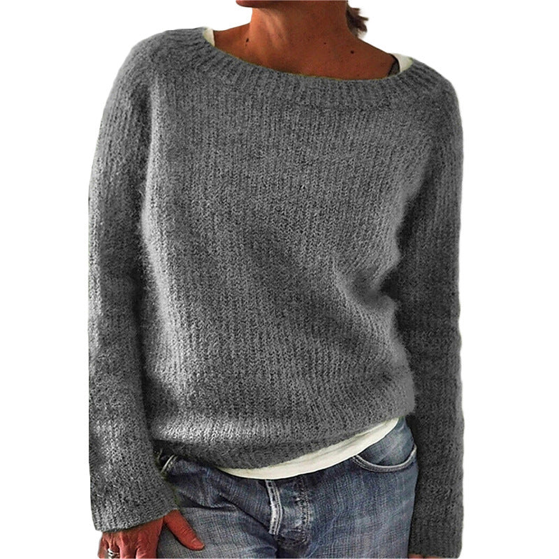 Damen nan kuscheliger Grobstrickpullover mit Rundhalsausschnitt und lockerem Oversize-Schnitt Shop Nory