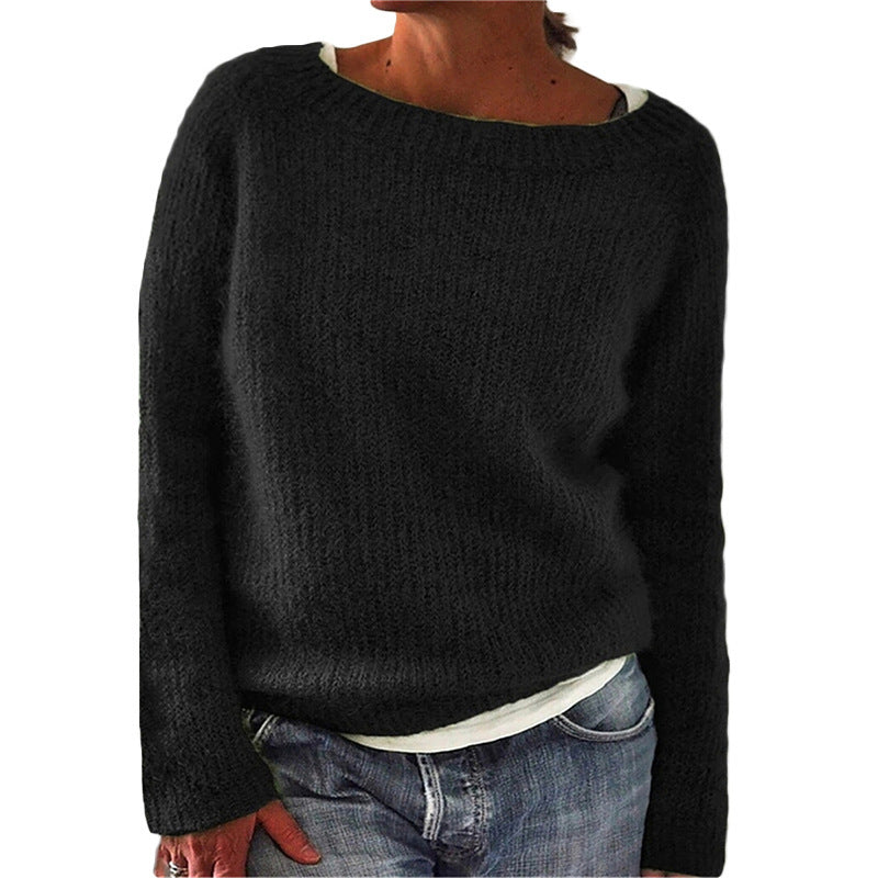 Damen nan kuscheliger Grobstrickpullover mit Rundhalsausschnitt und lockerem Oversize-Schnitt Shop Nory