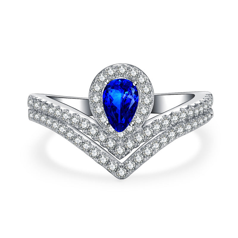 Damenring mit elegantem Tropfenmandarin und funkelnden Zirkonia-Elementen Shop Nory