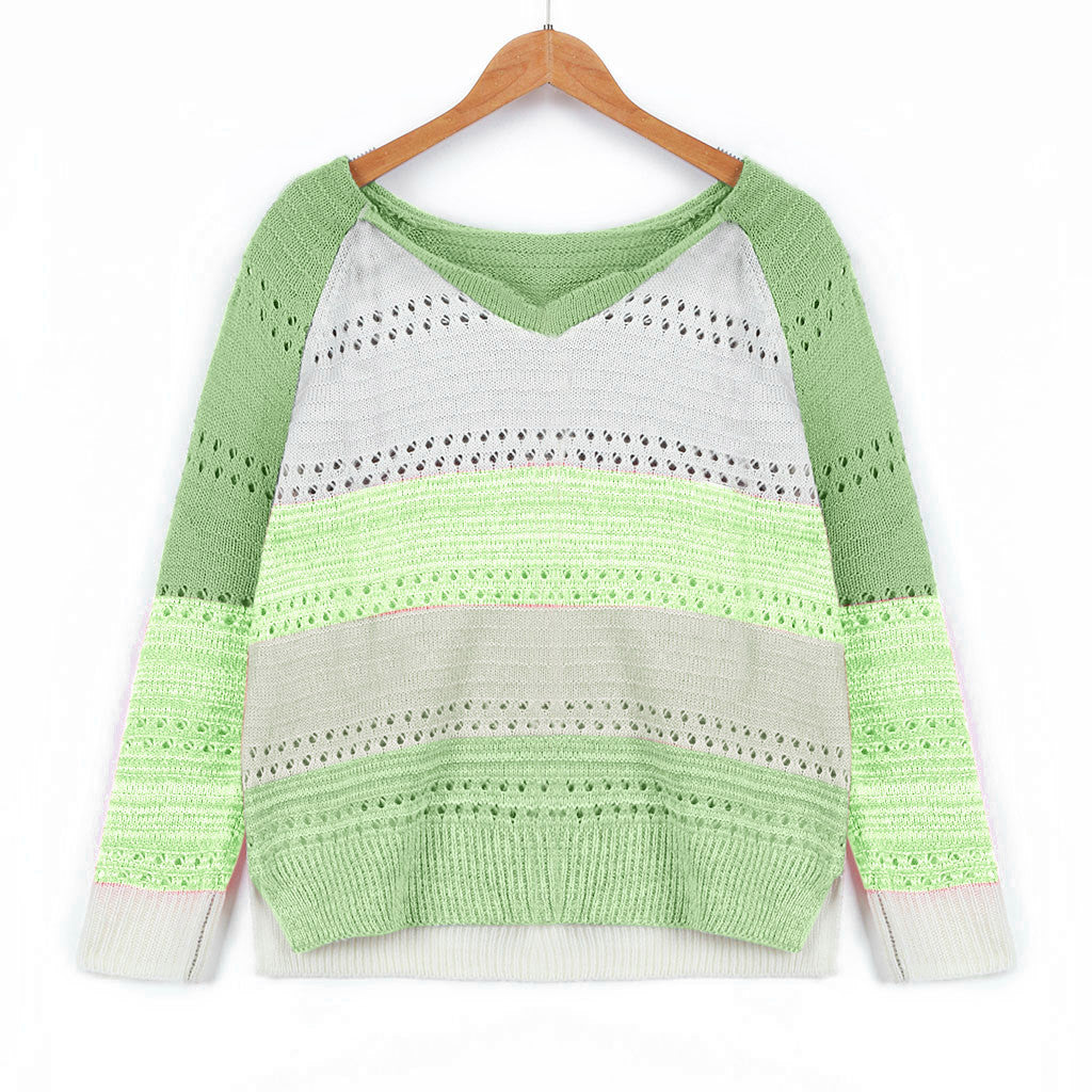 Damen Strickpullover mit V‑Ausschnitt, lockerem Oversize‑Schnitt und Ajour‑Muster Shop Nory