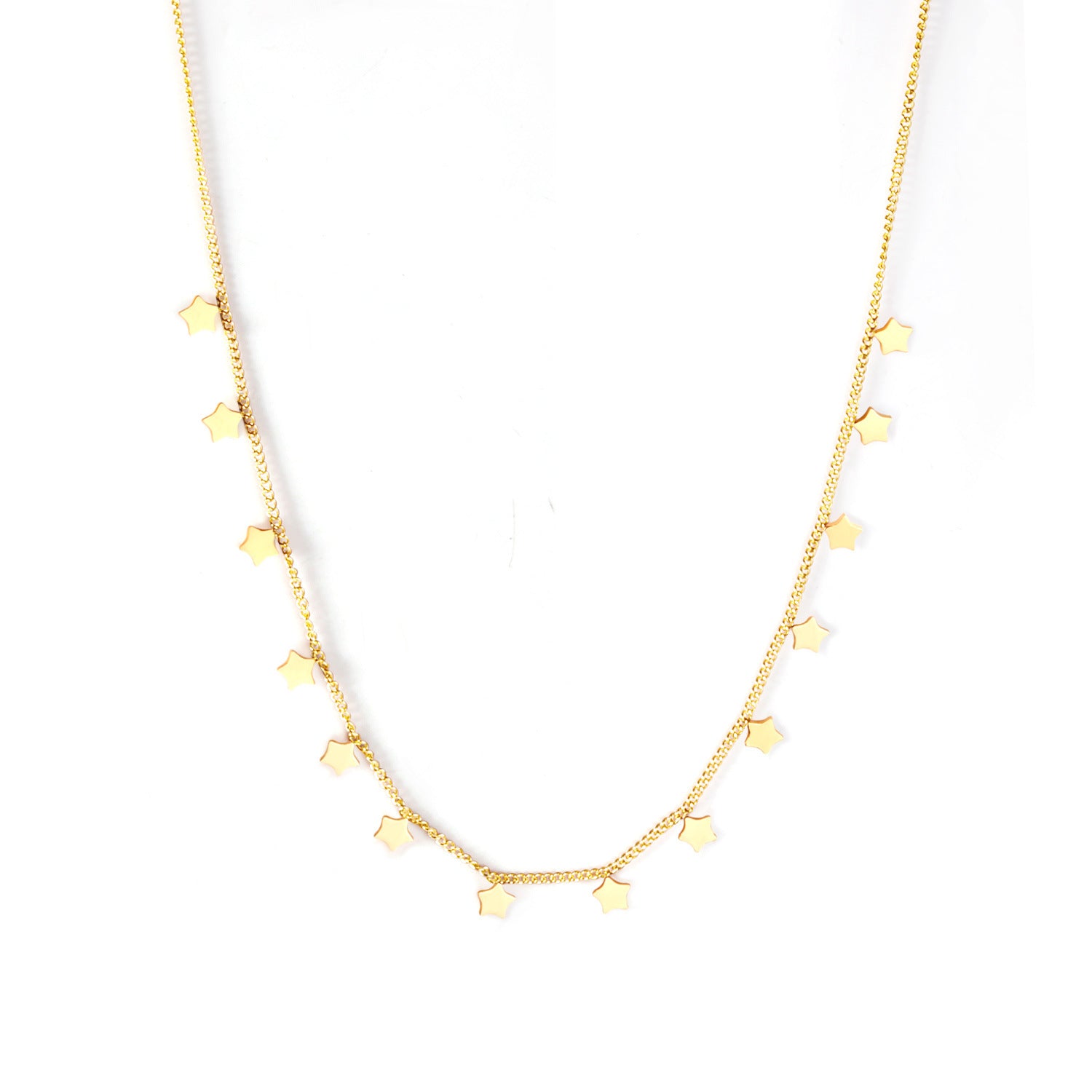 Damen elegante Goldplattierte Halskette mit geometrischen Anhängern Shop Nory