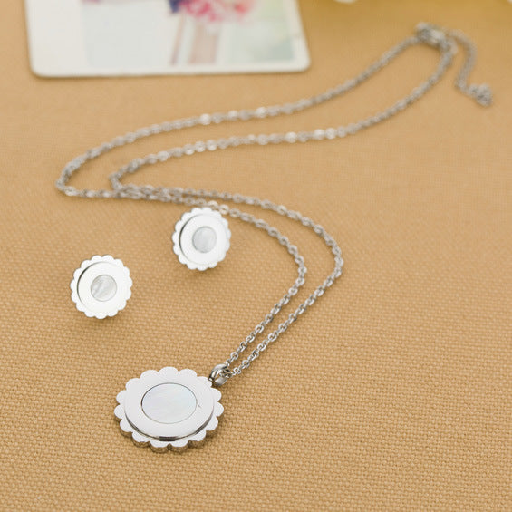 Damen Schmuckset aus hochwertigem Edelstahl mit Muschel-Elementen Shop Nory