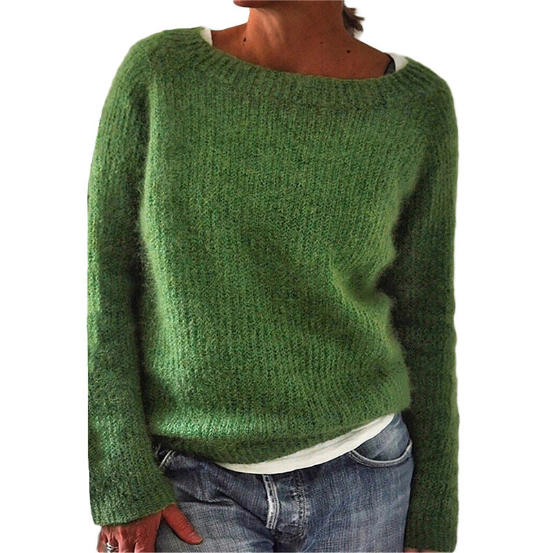 Damen nan kuscheliger Grobstrickpullover mit Rundhalsausschnitt und lockerem Oversize-Schnitt Shop Nory
