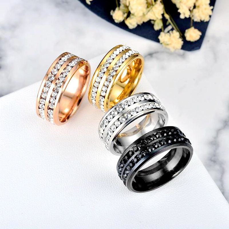 Herren Ring mit funkelndem Zirkonbesatz und eleganter Doppelrandgestaltung Shop Nory
