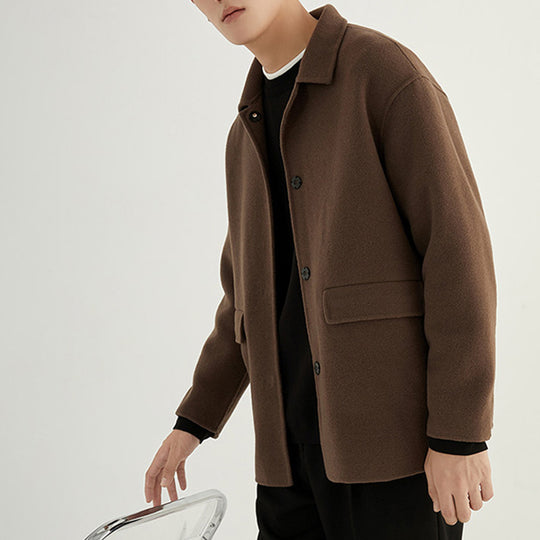 Herren Oversize Woll‑Mischjacke mit Hemdkragen und aufgesetzten Taschen Shop Nory