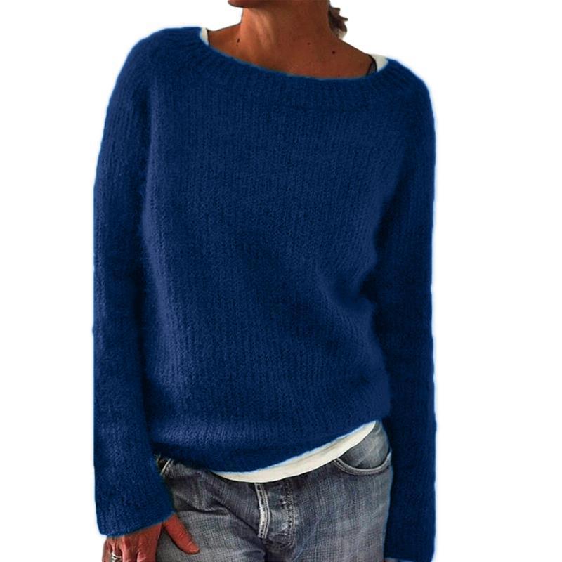 Damen nan kuscheliger Grobstrickpullover mit Rundhalsausschnitt und lockerem Oversize-Schnitt Shop Nory