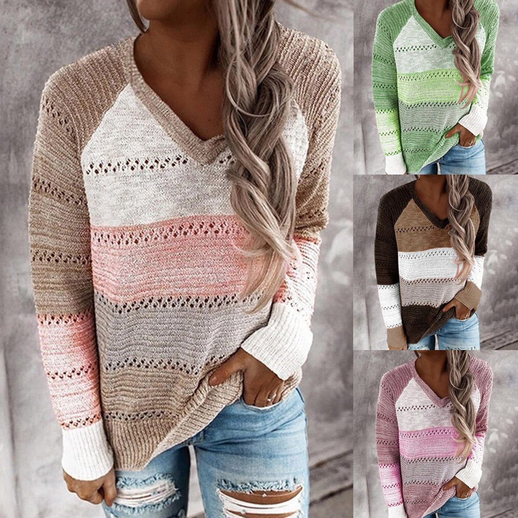 Damen Strickpullover mit V‑Ausschnitt, lockerem Oversize‑Schnitt und Ajour‑Muster Shop Nory