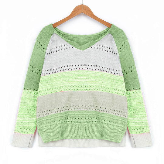 Damen Strickpullover mit V‑Ausschnitt, lockerem Oversize‑Schnitt und Ajour‑Muster Shop Nory